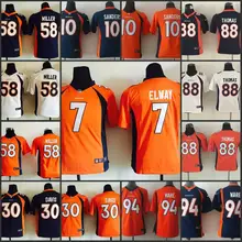 Прошитый Молодежный Денвер s Дети 94 demarus Ware 7 Джон Элвей 58 фон Миллер 88 Demaryius Томас 30 Энтони Дэвиса Джерси