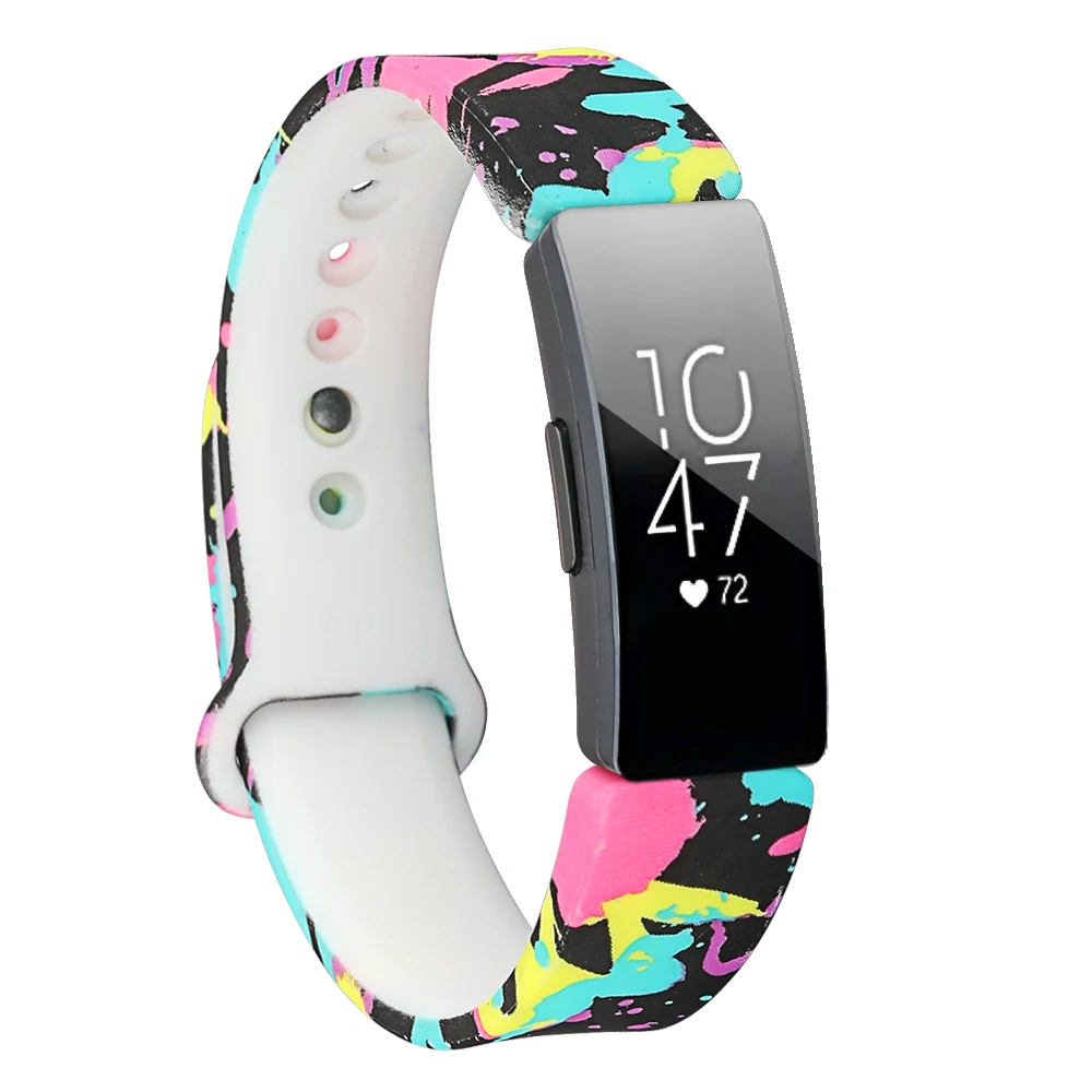 Силиконовый ремешок для Fitbit Inspire HR Flora, цветной смарт-ремешок для Fitbit Inspire/Inspire HR, аксессуары, маленький Ларг - Цвет: Темно-синий