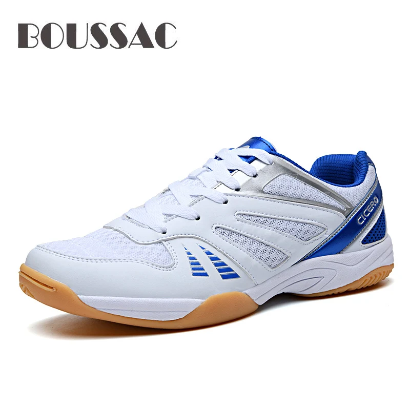 

BOUSSAC Women Men Badminton Shoes Outdoor Sports Comfortable Male High Quality Tennis Shoes White Purple Women Trainer