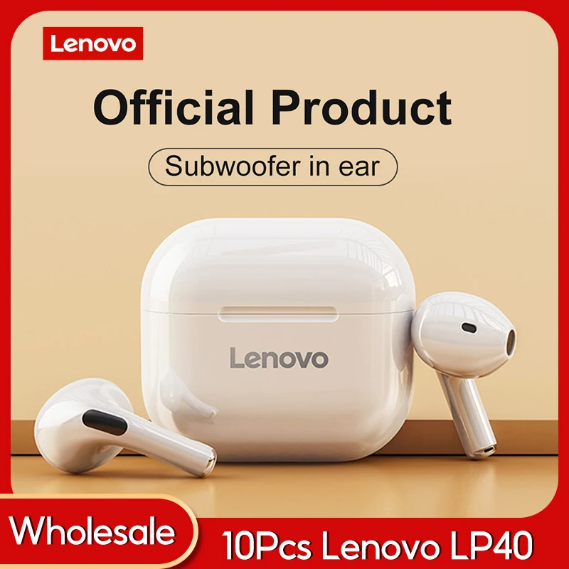 Беспроводные Bluetooth-наушники Lenovo LP40 TWS 10 шт./лот гарантия 6 месяцев | Электроника