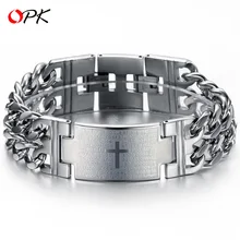 OPK Высококачественный Браслет, модные ювелирные изделия, классический мужской браслет из титана и стали