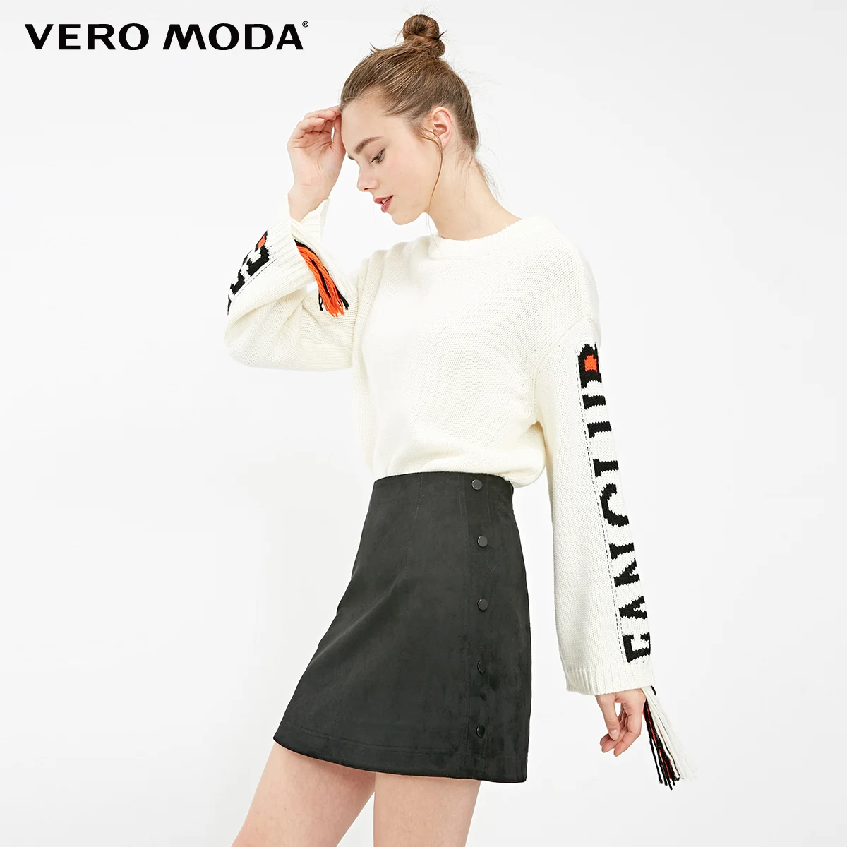 Vero Moda Женская мини-юбка с декоративными пуговицами и высокой посадкой | 319116513