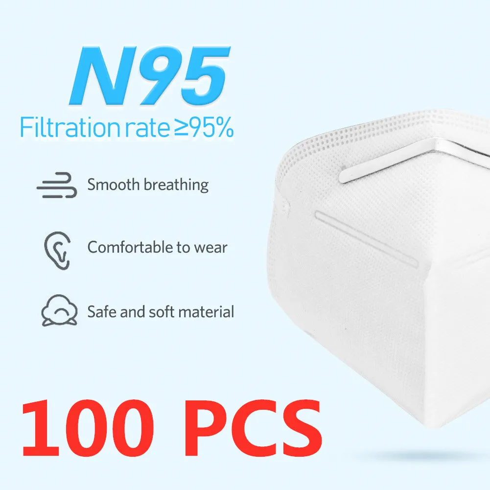 

100PCS KN95 Mask Spot Sales Protective Mask Folding Mascherine Facial Protective Cover Masks
