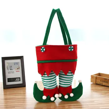 

New Christmas Elf Candy Bags Santa Elf Spirit Pants Treat Pocket Decor Beautiful Gift Candy Bottle Holiday Party Gifts Bags