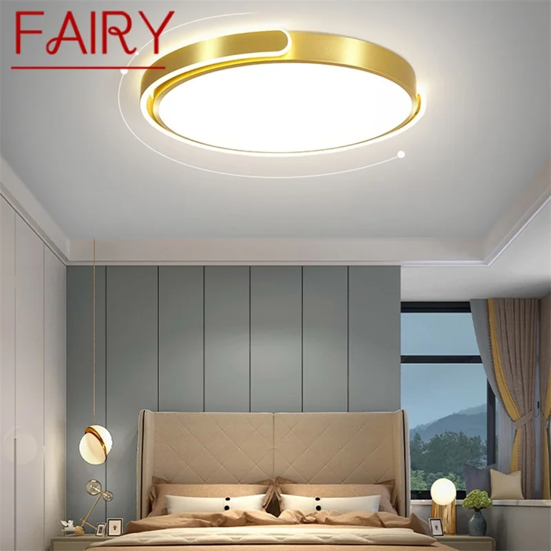 

FAIRY Nordic Ceiling Light Contemporary Gold Round Lamps Simple Fixtures LED Home for Living Bed Room