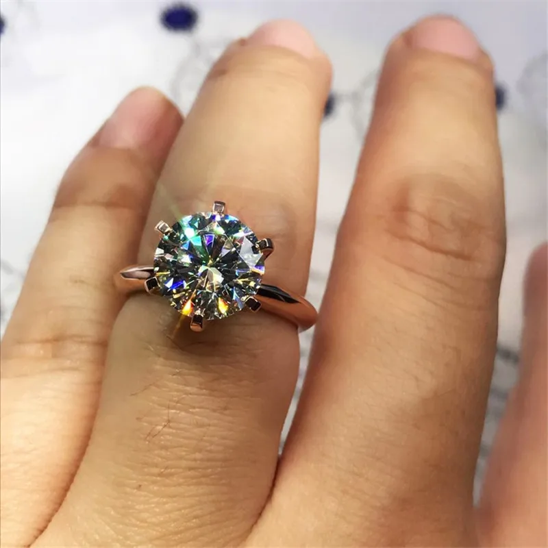 Choucong Solitaire Promise Ring 8 мм Sona cz Настоящее серебро 925 проба обручальные Обручальные кольца для женщин массивные ювелирные изделия