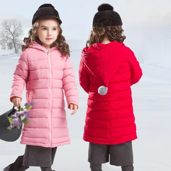 

Kids Jackets for Boys Girls Autumn Winter Hooded Cotton-padded Down Coat Boy Warm Long Outerwear Parkas 6 8 10 12Y