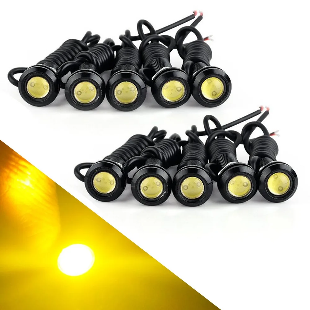 

10pcs 12V 23MM LED Eagle Eye Light Car Fog Reverse Parking Signal Yellow Blue White Red For Truck SUV Motorcycle