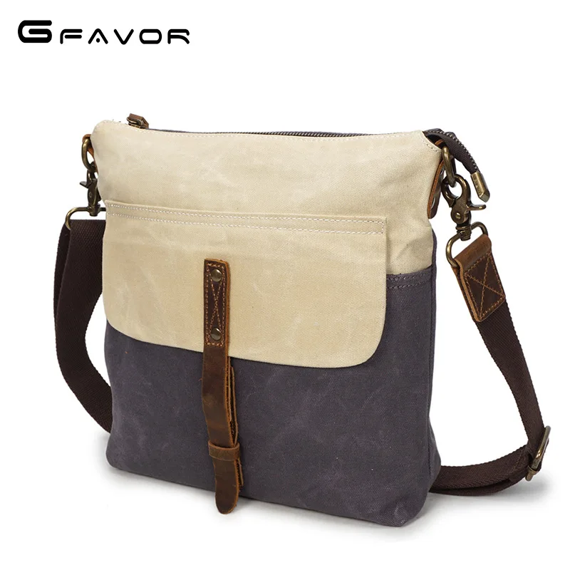 

SOURCE Oil Wax Canvas Bag Retro Men's Bag Sail with Leather Waterproof Shoulder Bag MEN'S Single-shoulder Bag Cross Border Hot S