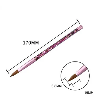 

Pink Sable Hair Acrylic Nail Brush Liquid Glitter Handle Manicure Tool Kolinsky Sable Hair Acrylic Nail Brush Liquid Glitter