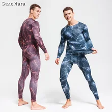 Новинка, мужские кальсоны, компрессионный спортивный костюм для фитнеса, обтягивающий Камуфляжный комплект для бега, термобелье, леггинсы, спортивный костюм для кроссфита