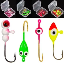 10pcs Jig Head Hooks Winter Ice Fishing High Carbon Steel Jigging Barbed Hooks For Walleye Panfish Bass Crappie Carp Pesca Iscas