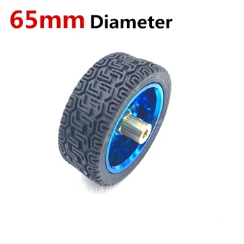 

Smart DIY 65MM Diameter Toy Car Wheel Tire Use For Robot or Other Coupling Coupler 3mm 4mm 6mm 8mm Brass Hexagon shaft motor