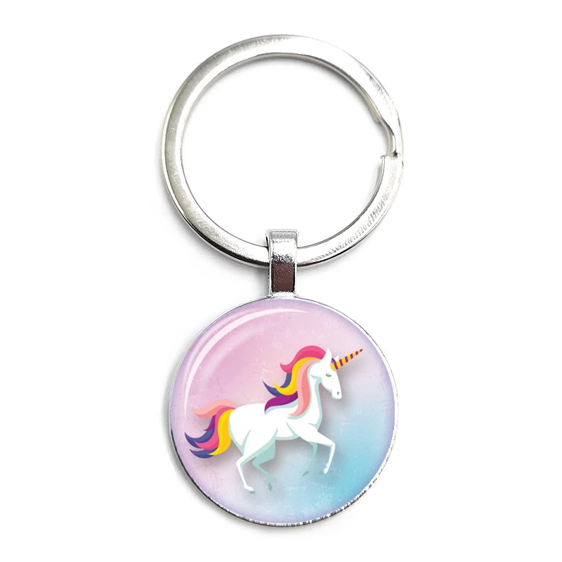 2020 Fashion Creative Art Cartoon Children Unicorn Time Glass Pendant Keychain Men And Women Jewelry Keychain