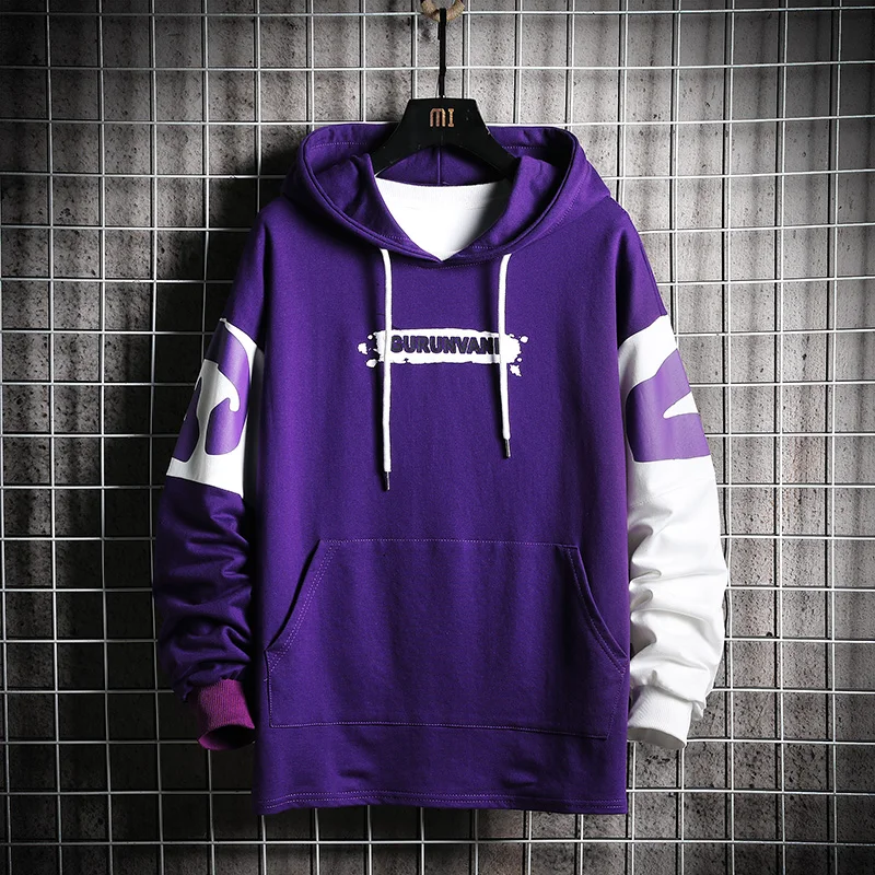 Streetwear Men Purple Hoodie | Oversized Hoodie Men Purple | Sweatshirt Hip  Hop Purple - Hoodies u0026 Sweatshirts - Aliexpress