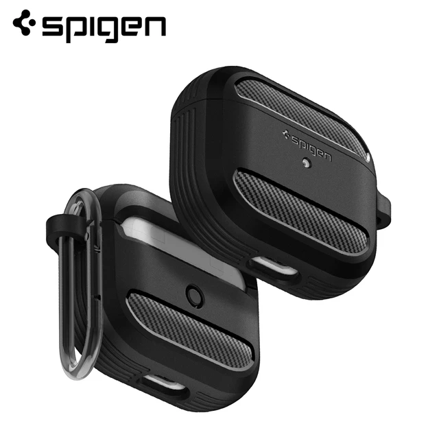 Spigen Urban Fit Designed for Airpods Pro Case Fabric Cover with Key Chain,  Black