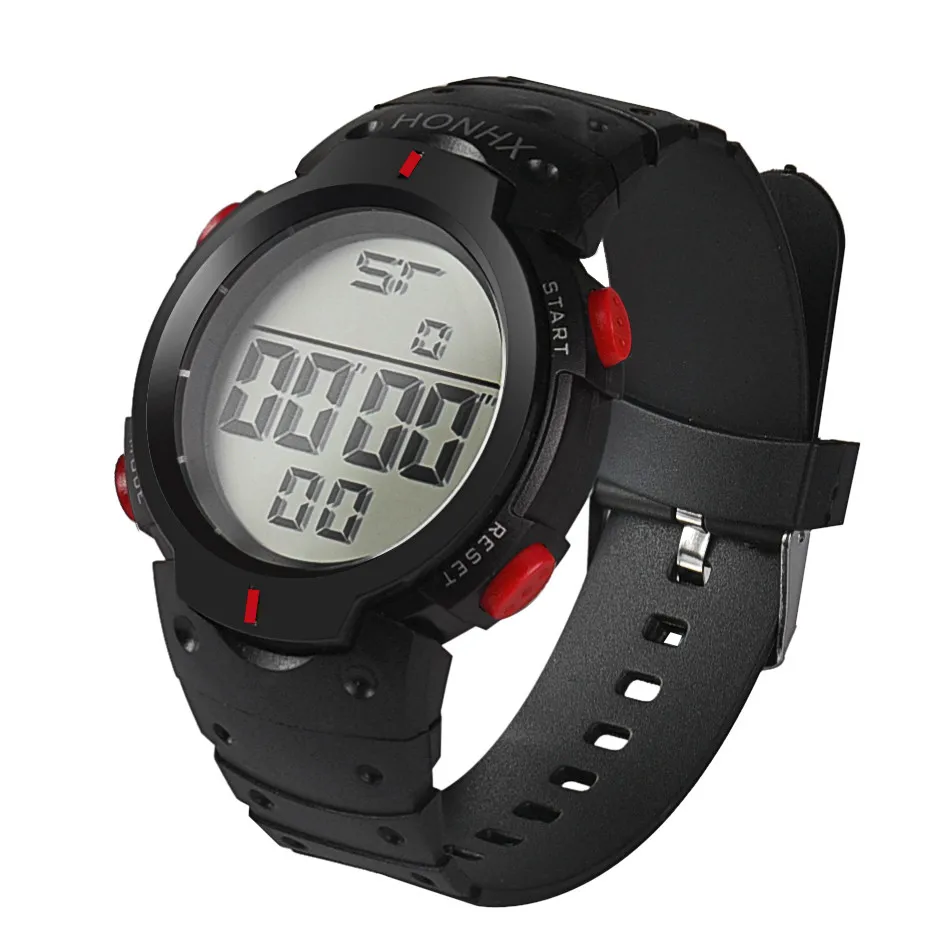 Fashion waterproof men's boy electronic watch LCD digital stopwatch date rubber sports multi-function watch часы мужские 50