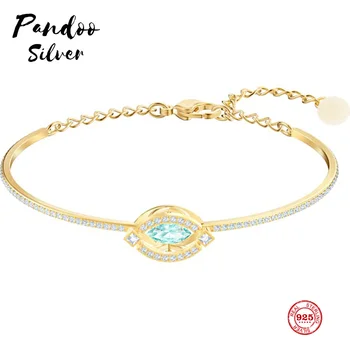 

PANDOO Fashion Charm Pure 925 Silver Original 1:1 Copy, Fresh Color Gorgeous Noble Wild Bracelet Female Luxury Jewelry Gifts