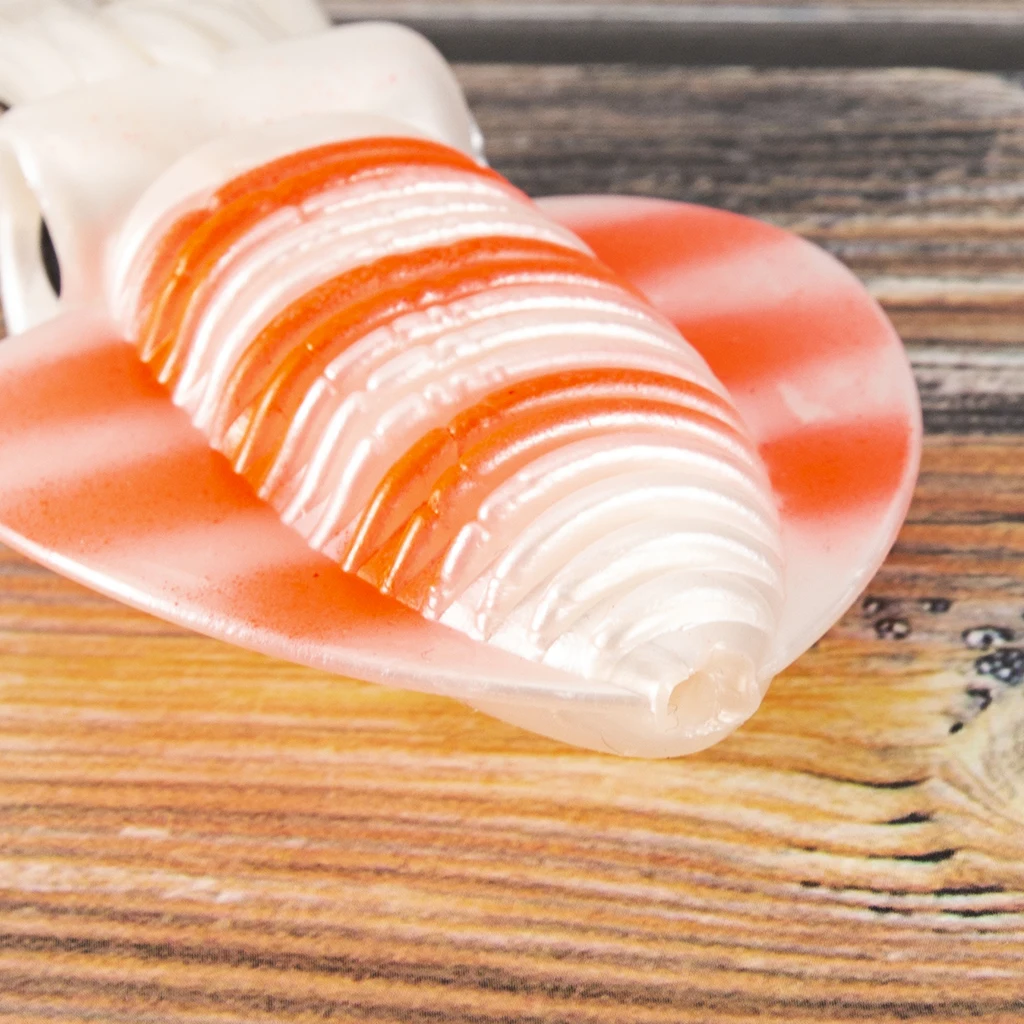 18.5cm Silicone Squid Skirts Fishing Lures Flat Wobblers Jigs Lifelike Shape Touching Feeling Luminous/Red Squid Night Fishing