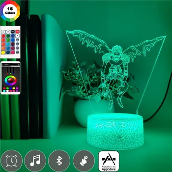 

Cool 3D Illusion LED Table Lamp 7 Colors Changing Nightlight Death Note Ryuuku Anime Figure Model Toys with Bluetooth Speaker