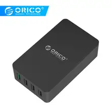 ORICO QSE-4U 4 Порты и разъёмы для рабочего стола, Зарядное устройство 1 сертифицировано Qualcomm Quick Charge 2,0 Порты и разъёмы быстрая, USB настенный Зарядное устройство-черный