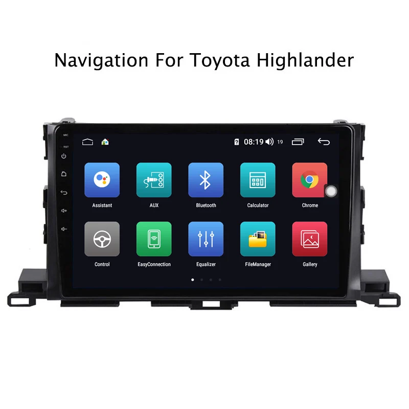 Ectwodvd 10,1 дюймов Andriod 8,1 автомобильный DVD gps для Toyota Highlander- 4G ram 64G rom CarPlay DSP 4G LTE с wifi