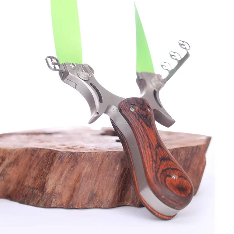

sling shot Stainless steel + wooden slingshot catapult hunting with rubber band outdoor shooting game catapult