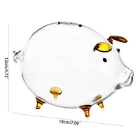 Pig Piggy Bank Money Boxes Coin Saving Box Cute Transparent Glass Souvenir Birth 2