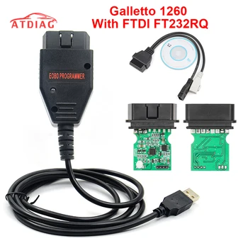 

EOBD2 Programmer Galletto 1260 OBD/OBDII ECU Flasher OBDII Compatible Green PCB FTDI FT232RL Read&Write ECU Chip Tuning Tool