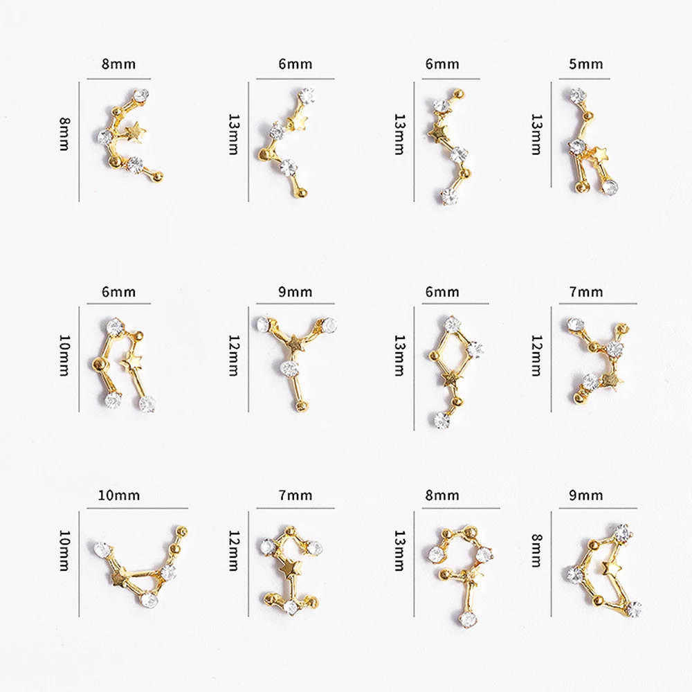 Созвездие украшения для ногтей для блестки на Рождество 3D сплав для маникюра Стразы креативный DIY Маникюрный Инструмент гвозди аксессуары