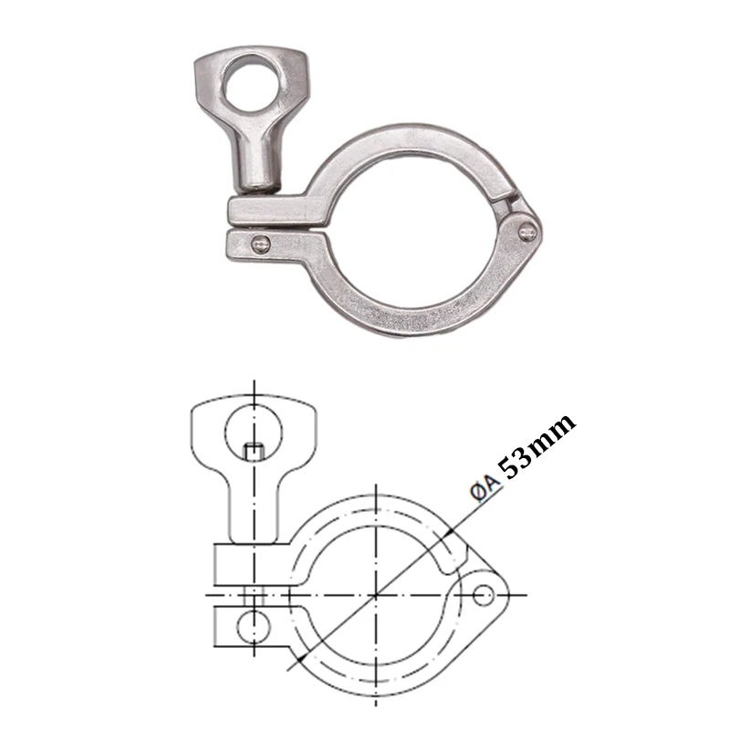 Heavy Duty 1"/1.5" Tri-Clamp Stainless Steel 304 3A Standard Homebrew Clover Fitting