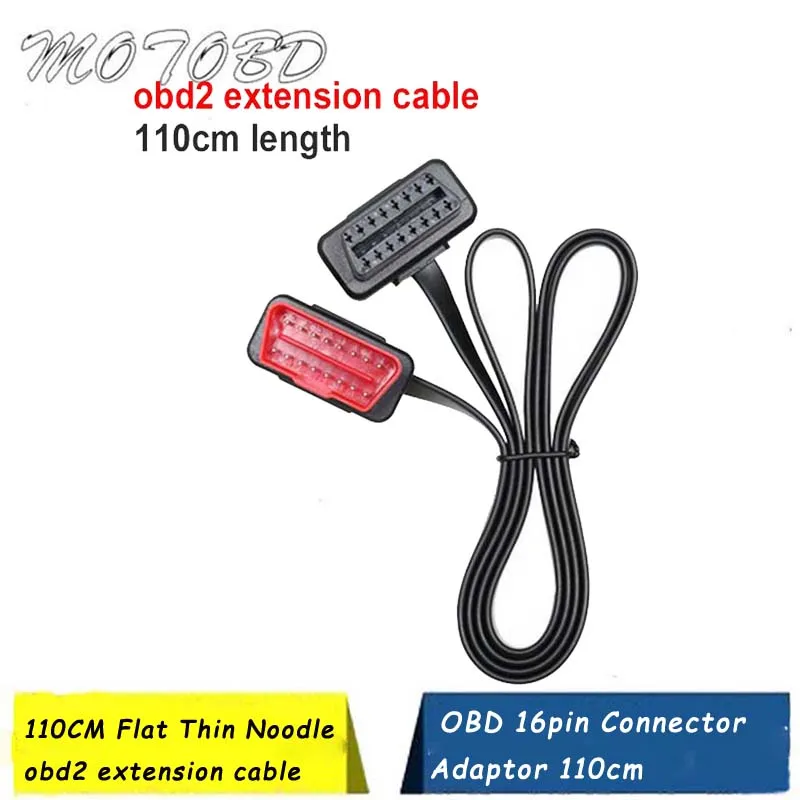 110 см плоский тонкий Noodle obd2 удлинитель OBD 16pin разъем адаптер мужчин и женщин сплиттер АВТОМОБИЛЯ ДИАГНОСТИКИ