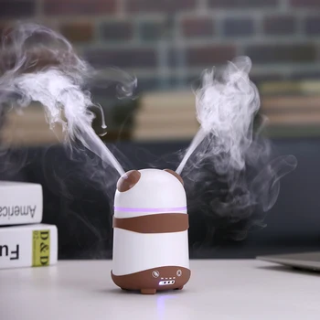 

Cartoon Panda Aroma Diffuser Essential Oil Air Humidifier 2 Mist Outlet Led Light Mini Ultrasonic Aromatherapy Diffuser Brown