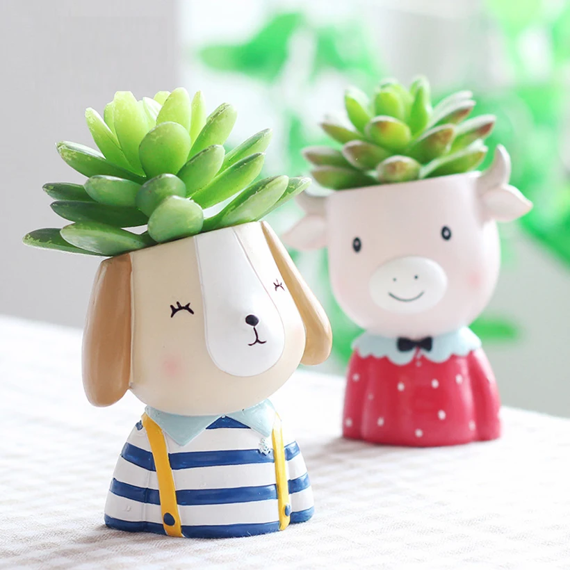 

1 Pcs Plant Pot 2019 New Creative Small Flower Pots Planter Succulent Cactus Bonsai Flowerpot Kawaii Shape Desktop Decoration