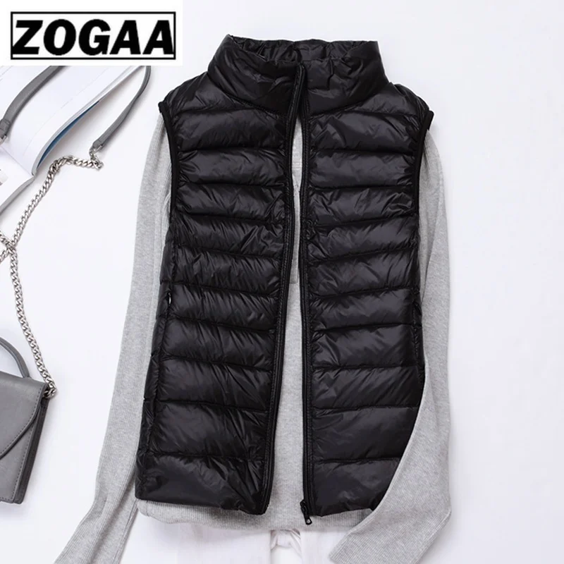 ZOGAA 2020 Winter Women's Down Parka Vests Female Sleeveless Vest Jacket Warm Jacket Plus Size Women Sleeveless Slim Parkas 4XL