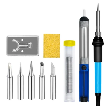 

60W Adjustable Soldering Iron Carving Pyrography Tool Wood Embossing Burning Soldering Pen Set Welding Tips Kit US Plug
