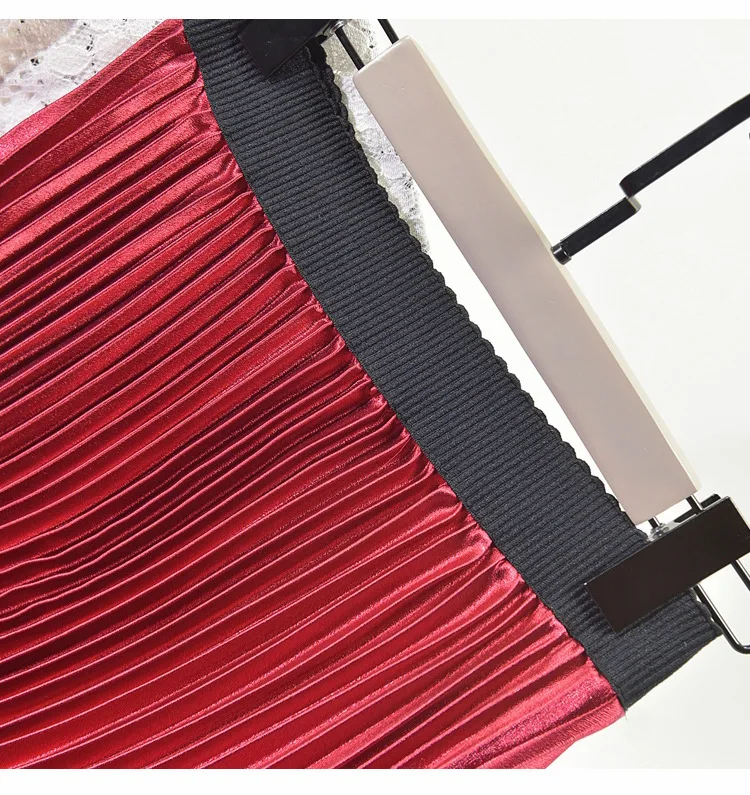 Новые осенние и зимние корейские длинные вечерние юбки с эластичной резинкой на талии, плиссированные юбки трапециевидной формы с высокой талией