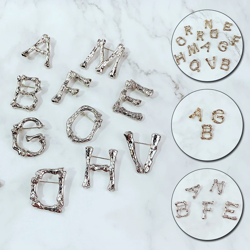 Модная брошь в виде английских букв булавка для мужчин и женщин золотого