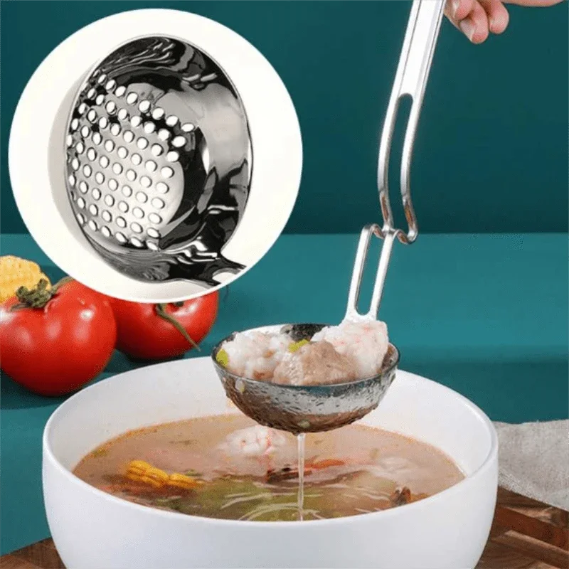 Новая ложка для супа с длинной ручкой кухонный фильтр однотонный дуршлаг пластиковая посуда горячая