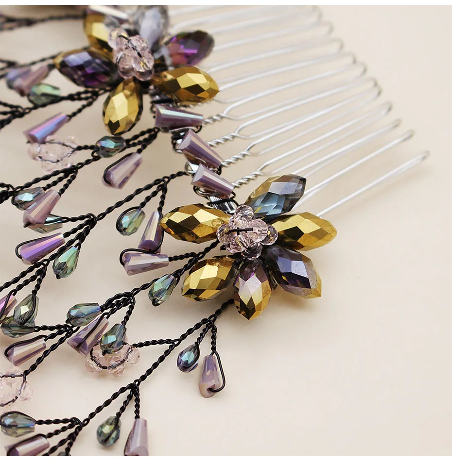 Pente de Cabelo Pinos para o Cabelo Moda Cristal Flor Clipes Festa Luxo Jóias Feminino Baile Enfeites Casamento Noiva Headpiece Presentes 6 High Quality Joias e Acessórios