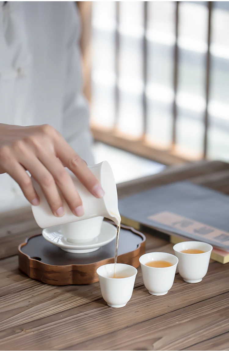 Китайский керамический чайный сервиз Gongfu, фарфоровый чайный горшок с 6 чашками, японский чай кунг-фу, рождественский подарок