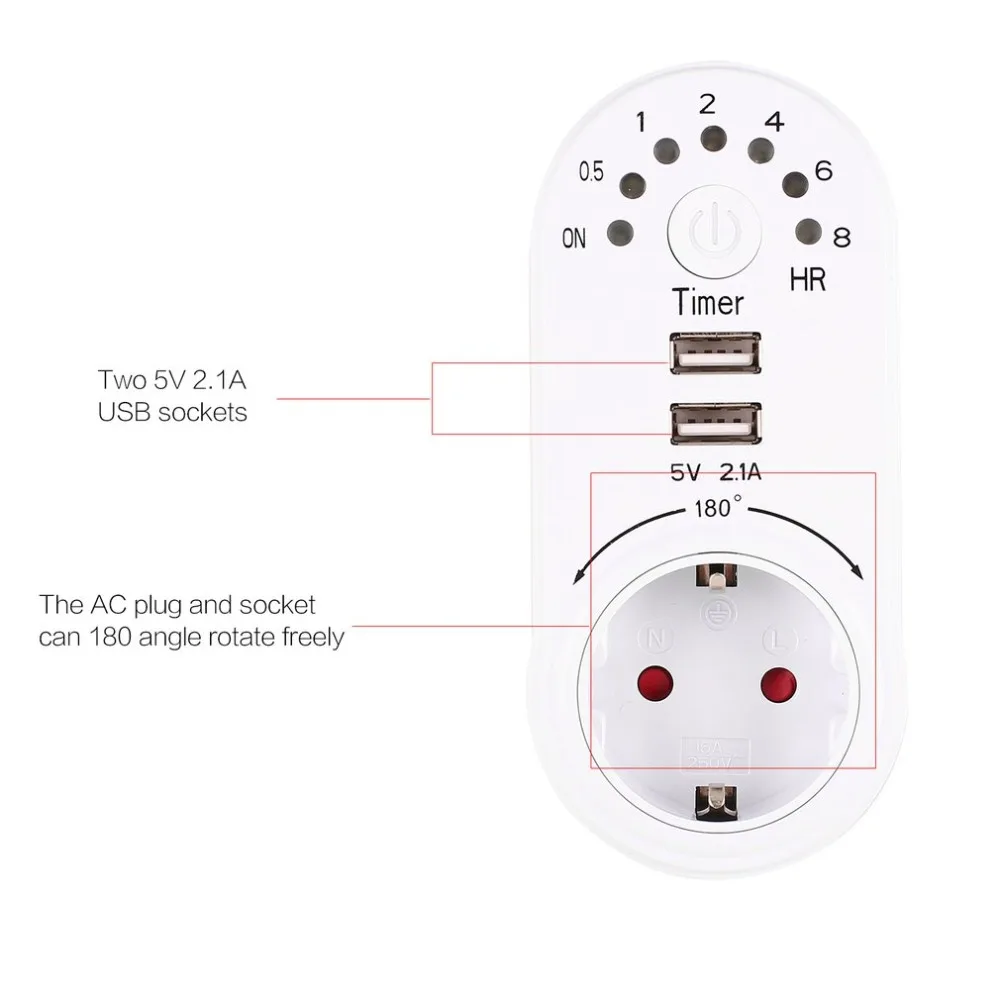 220 В таймер мини USB 5V 2.1A адаптер розетка с защитой штекеров-в комплекса предпусковых операций энергии экономии электронный контроллер времени