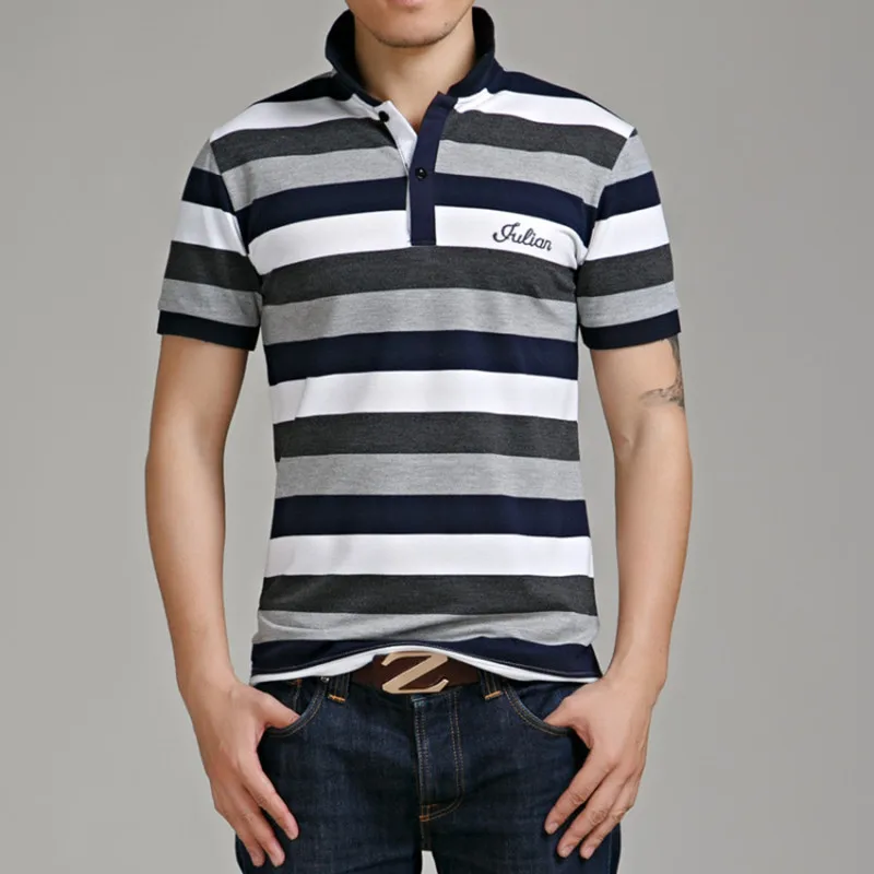 England Style Striped Nice Brand Fashion Polo Shirts Short Sleeve Men Summer Cotton Breathable Tops Tee ASIAN SIZE M-5XL