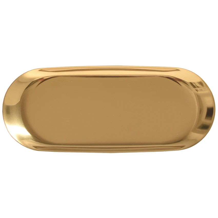 Rosegold Tray Metal Kitchen Storage Tray Chic Brass Oval Plate Food Fruit Charge Plates Jewelry Display Home Decor 1pc