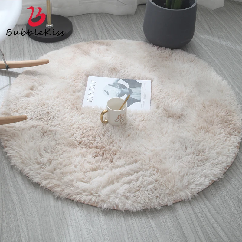Bubble Kiss Fluffy Round Rug Carpets for Living Room Home Decor Bedroom
