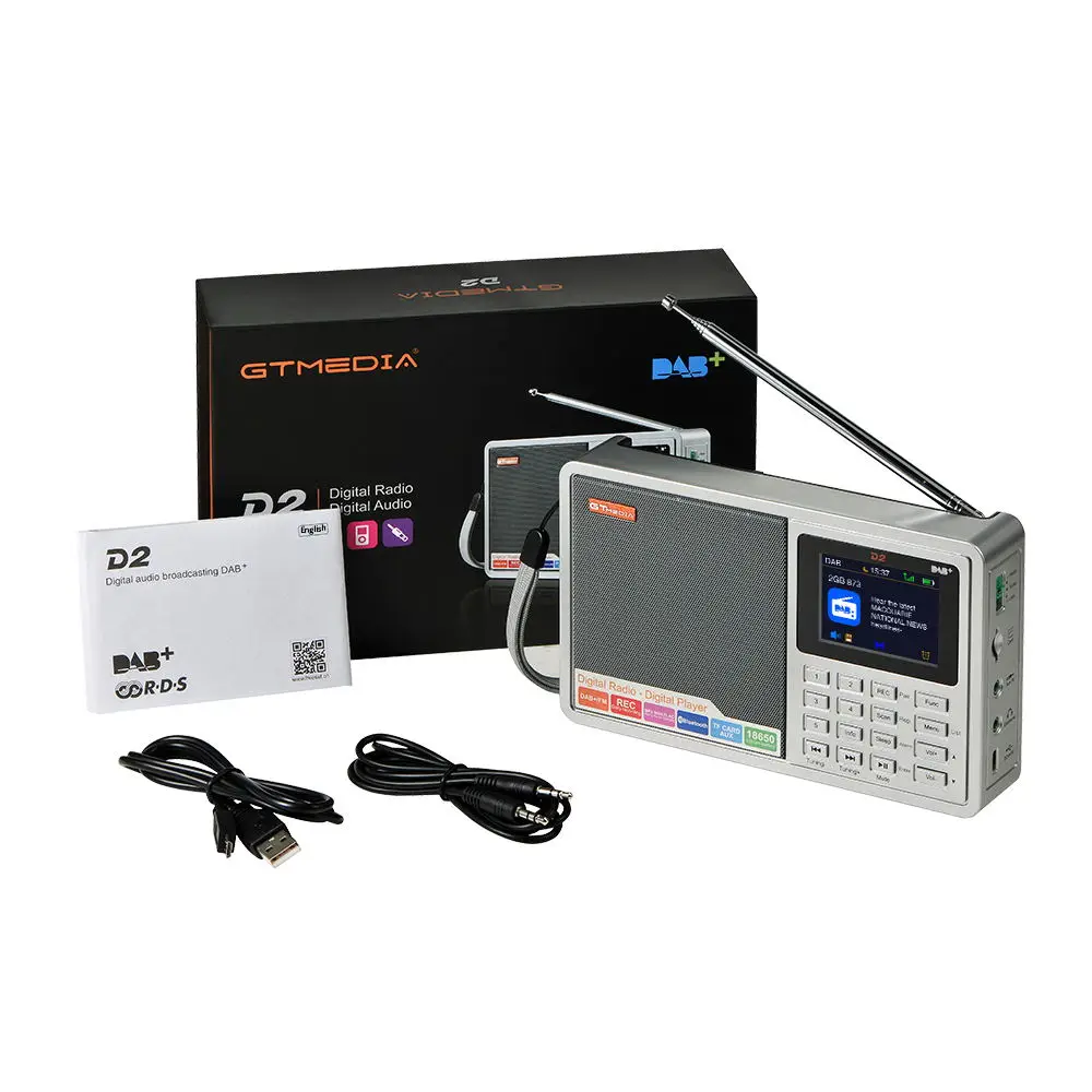 Faixa de Rádio Alto-falantes com 2.4 Gtmedia Rádio Portátil Dab Estéreo - Rds Multi Polegada Display Lcd Alarme Suporte Micro sd tf Cartão d2 fm - Image 6