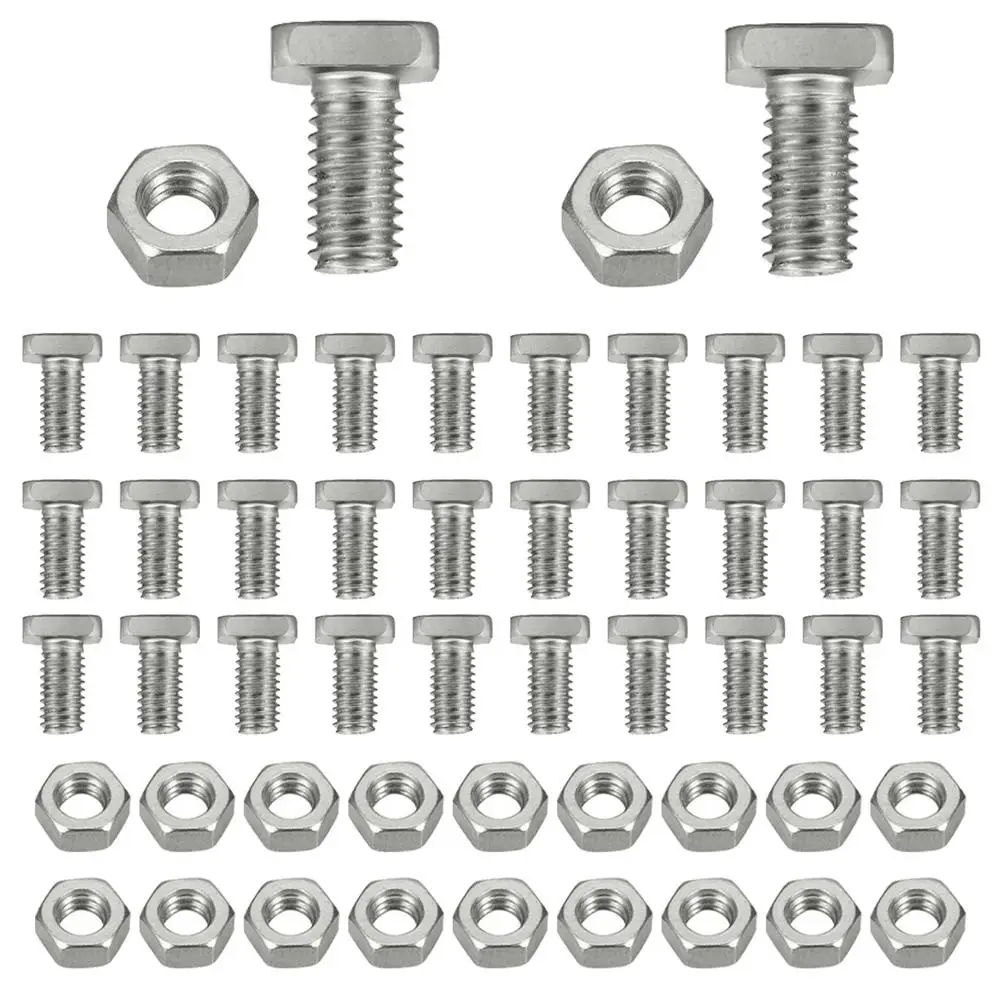 Aluminium Greenhouse Nuts & Bolts Waterproof Standard Size Cropped Head Glasshouse Nuts Bolts Garden Universal 50 Sets