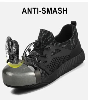 

Outdoor Breathable Fashion Safety Boots Steel Toe Work Safety Shoes Indestructible Shoes Anti-Smashing Construction Work Sneaker