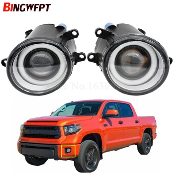 

2PCS Car 3000LM LED Bulb Front Fog Light + Angel Eye DRL Daytime Running Lamp 12V For T oyota Tundra 2014 2015 2016