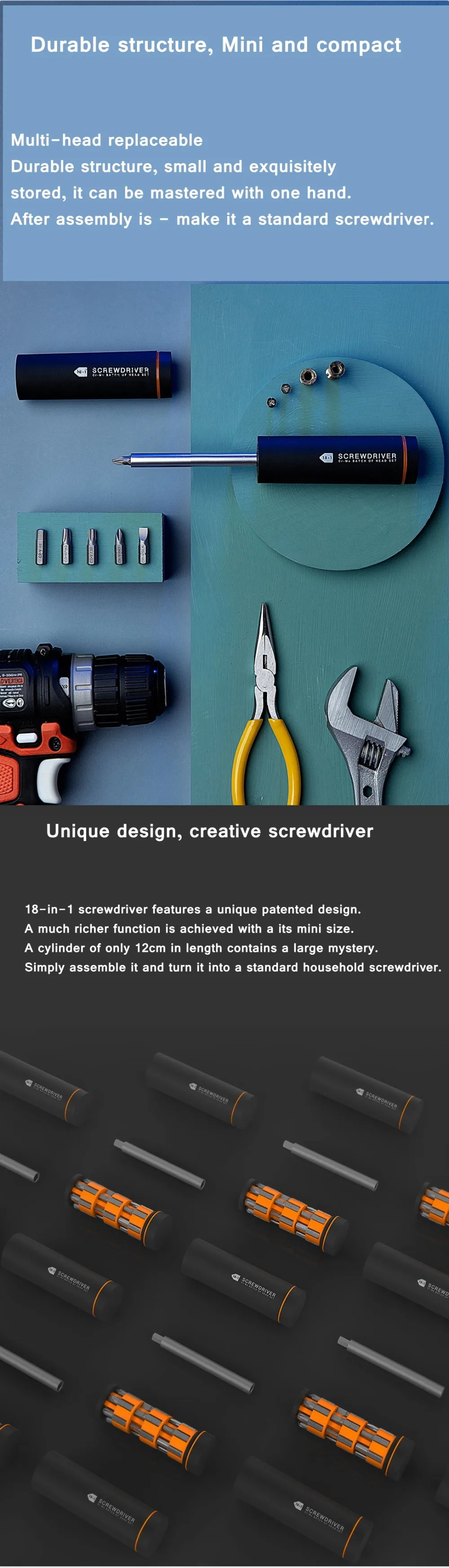 Newest Xiaomi Mijia Youpin JIUXUN 18-in-1 screwdriver set black suit 18 fine batches wheel storage design a top screwdriver (4)